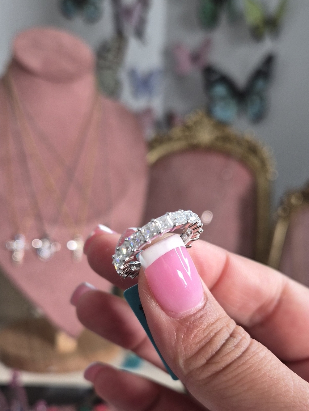925 Moissanite Enternity Band Size 5 3.47ct